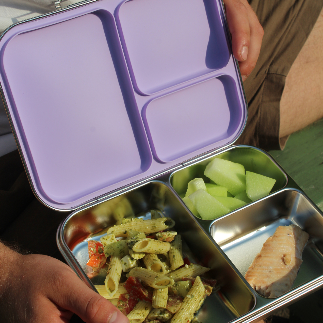 RVS lunchbox met 3 vakjes - Lekdichte Bentobox van 304 RVS