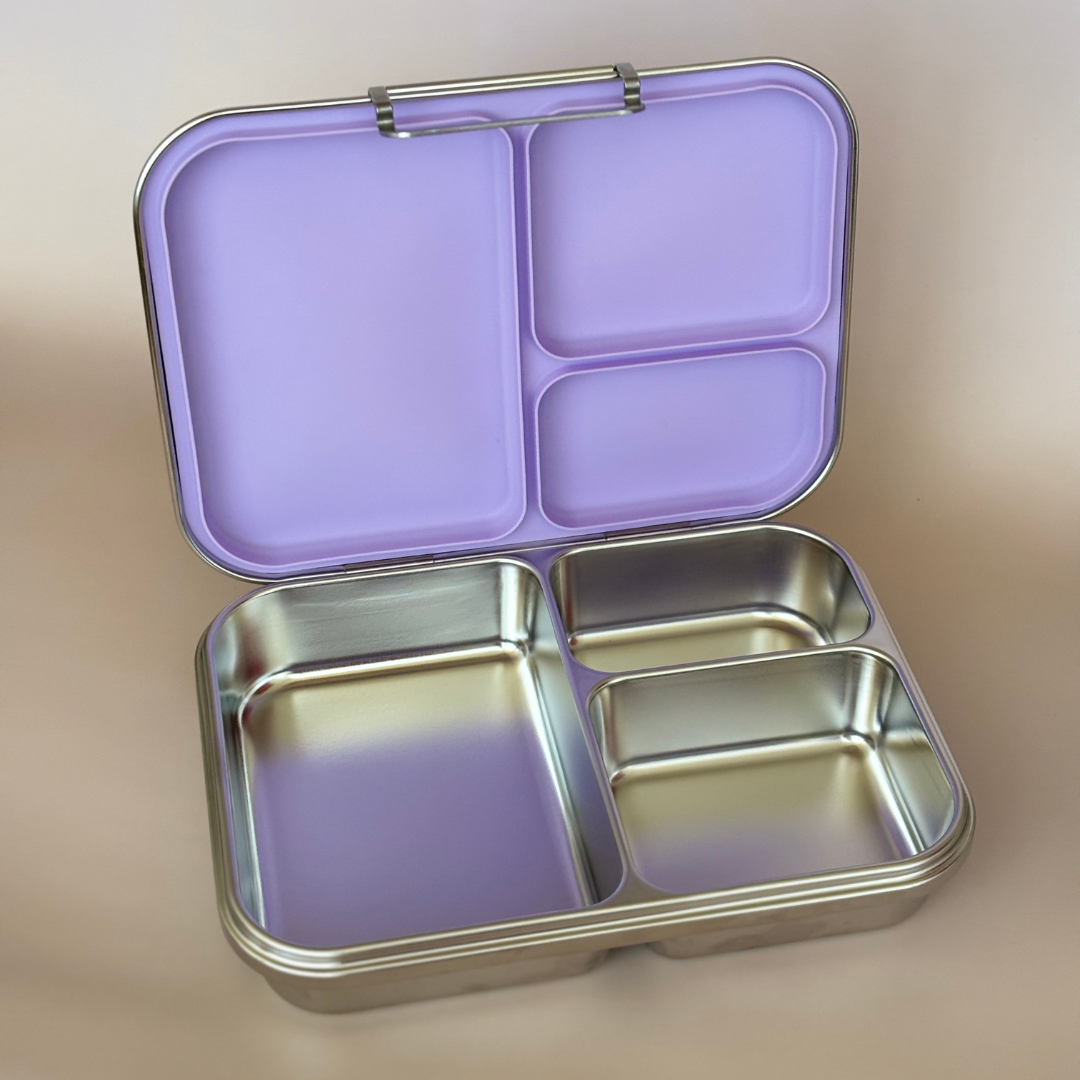 RVS lunchbox met 3 vakjes - Lekdichte Bentobox van 304 RVS