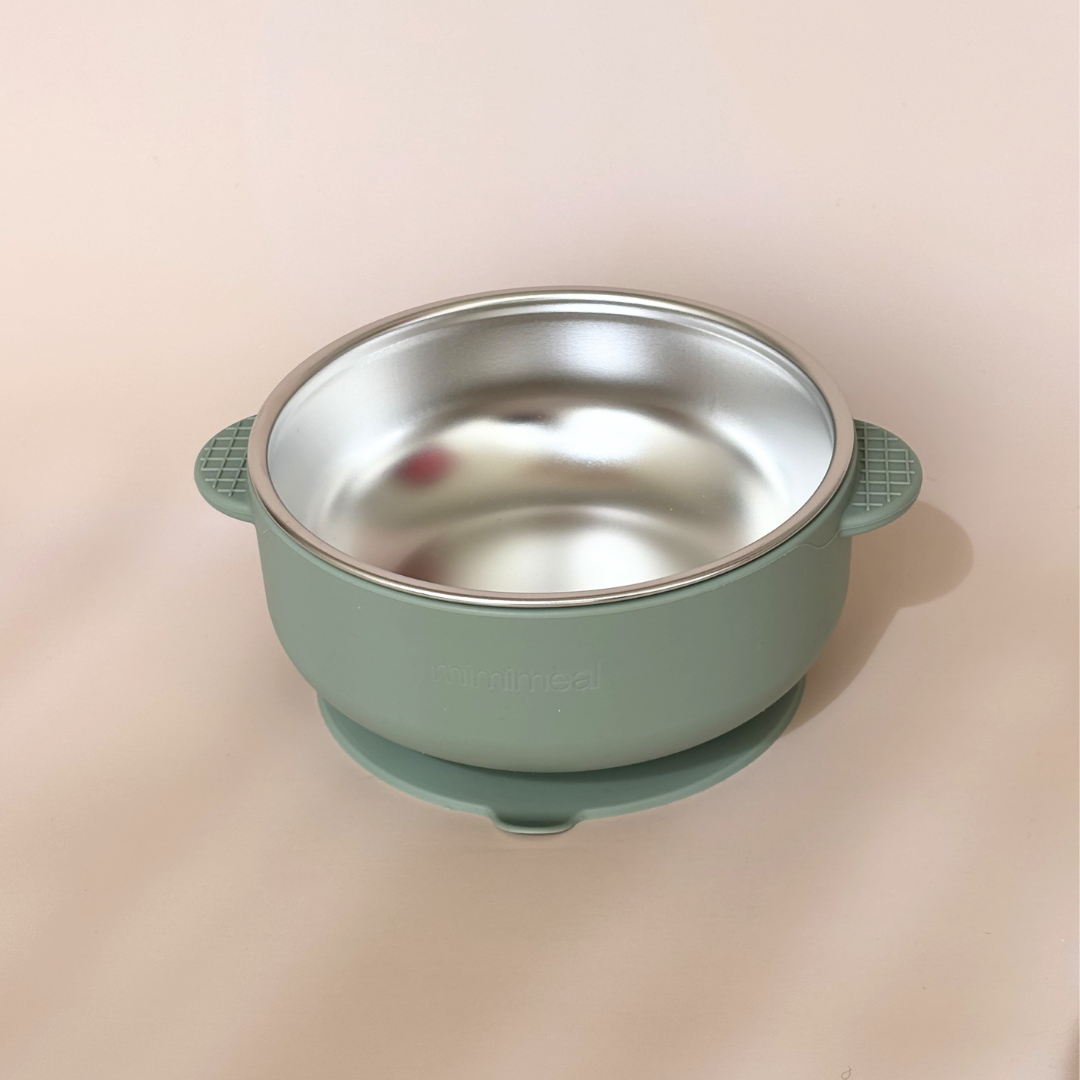 RVS bakje met siliconen rand en zuignap