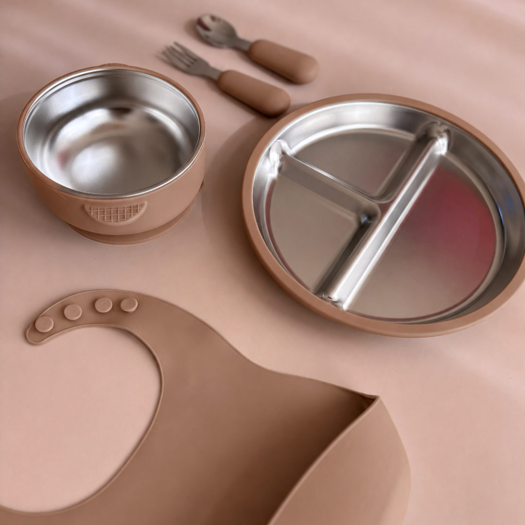 Caramel RVS complete kinderservies set