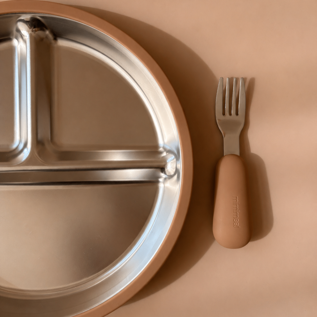 RVS bord caramel beige neutraal kind